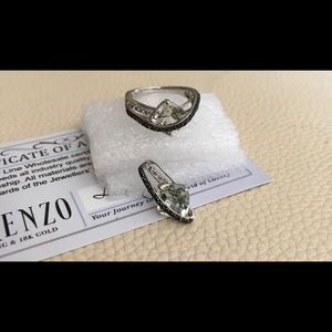 Lorenzo Green Quartz, Smoky Quartz Ring & Pendant
